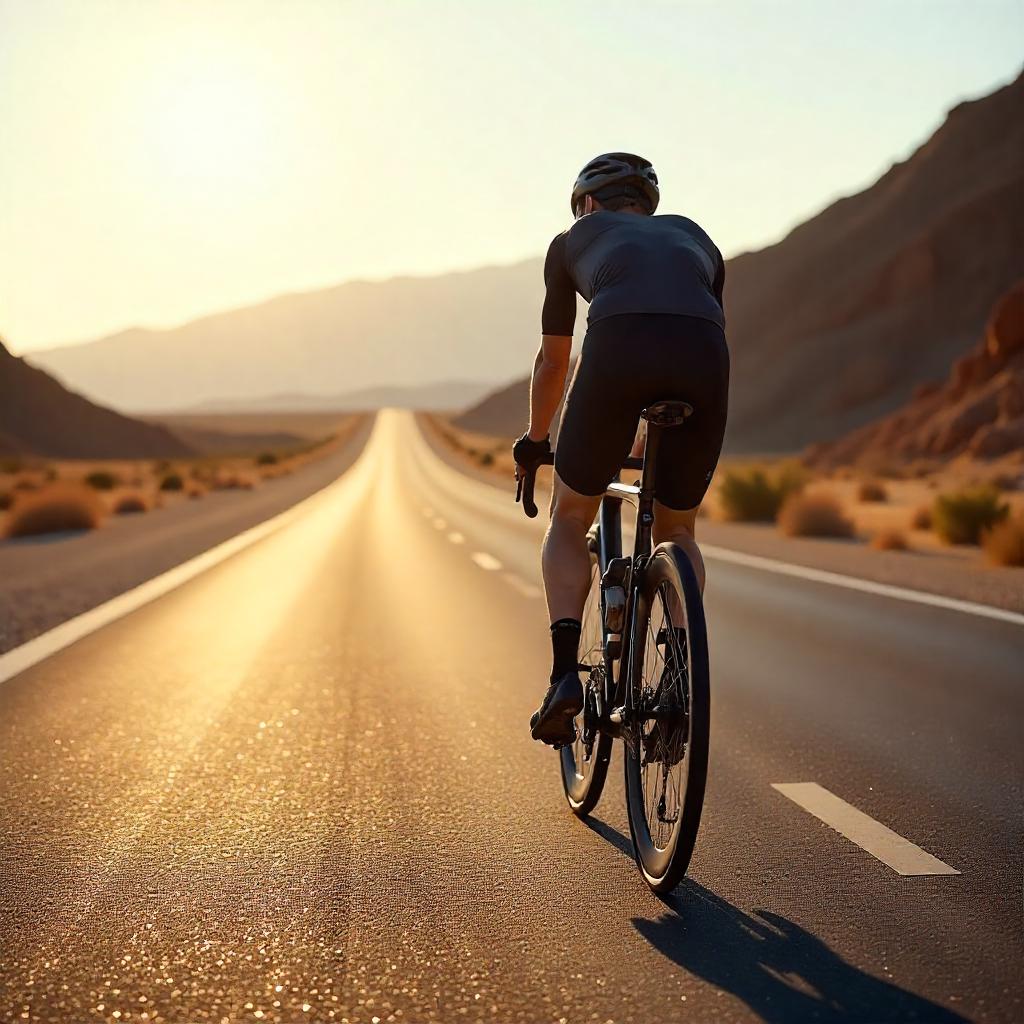Zenith cyclist in action on mountain descent